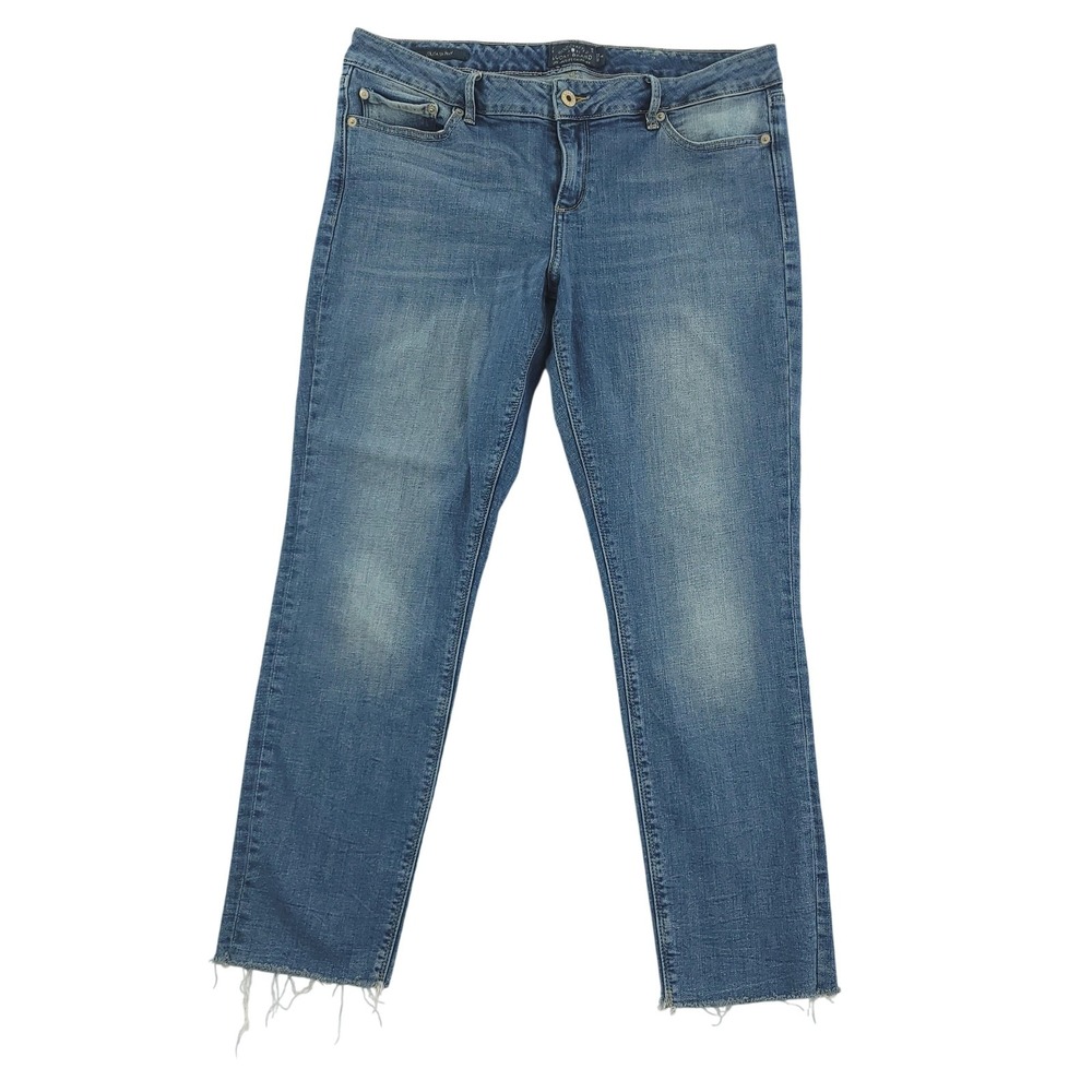 Lucky Brand Lolita Skinny Jeans Womens 14/32 Blue Medium Wash‎ Raw Hem Denim